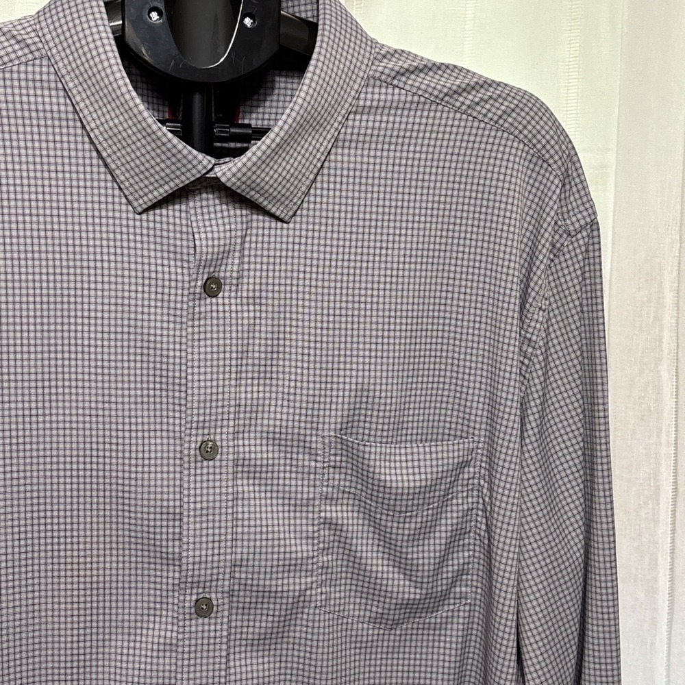 Untuckit Mens Shirt Size 3XL Relaxed Fit Blue Red‎ Plaid Checked Long Sleeve